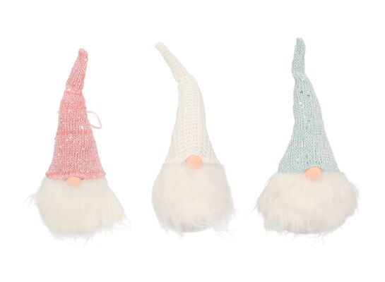 Figurka tekstylna krasnal 10 x 30 cm mix