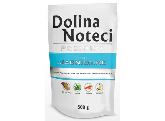 Karma mokra dla psa BOGATA W JAGNIĘCINĘ 500 g Dolina Noteci