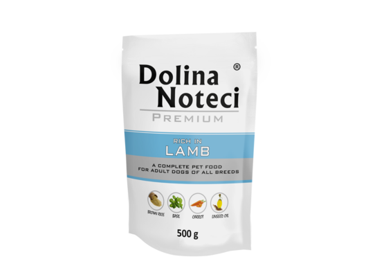 Karma mokra dla psa BOGATA W JAGNIĘCINĘ 500 g Dolina Noteci