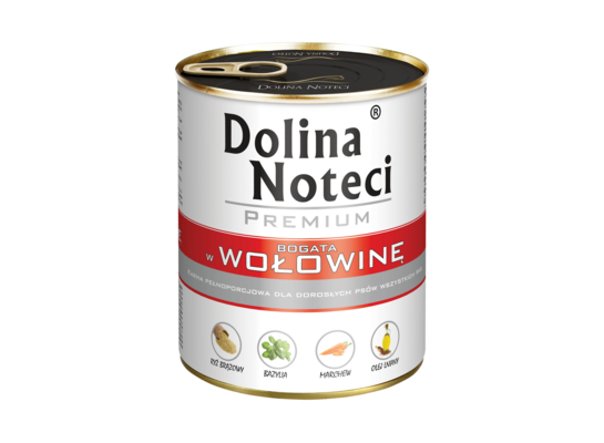 Karma mokra dla psa BOGATA W WOŁOWINĘ 800 g Dolina Noteci