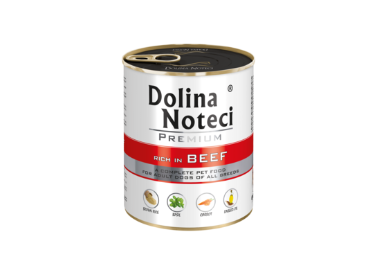 Karma mokra dla psa BOGATA W WOŁOWINĘ 800 g Dolina Noteci