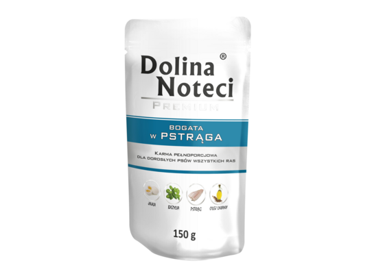 Karma mokra dla psa BOGATA W PSTRĄGA 150 g Dolina Noteci