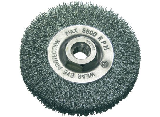 Szczotka tarczowa z drutu stalowego falistego fi=115 mm m14 Proline