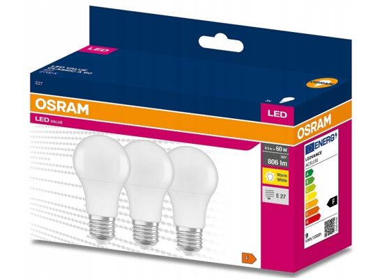 Zestaw żarówek LED E27 8,5 W 2700 K OSRAM 3 sztuki
