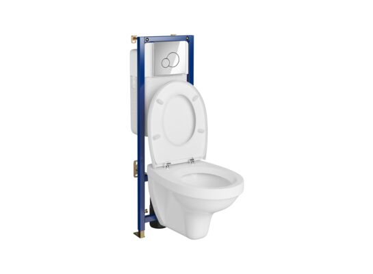 Zestaw stelaż podtynkowy z miską WC Delfi B595 z deską PP przycisk chrom połysk Cersanit