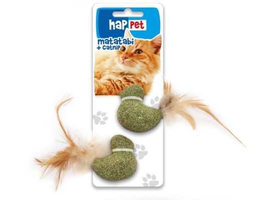 Zabawka matatabi i kocimiętka 2 ptaszki z piórkiem