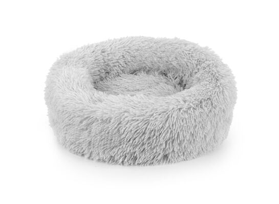 Pluszowe legowisko okrągłe szare S 50 cm