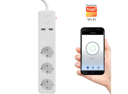 Listwa zasilająca z wyłącznikiem smart Wi-Fi 2 x USB Tuya