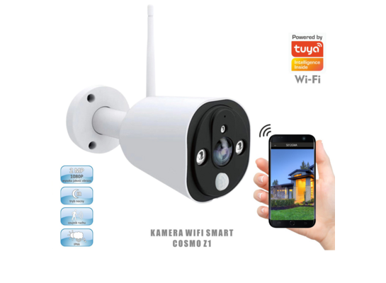 Kamera zewnętrzna smart Wi-Fi COSMO Z1 PIR +  zasilacz Tuya
