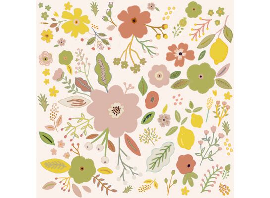 Ścierka kuchenna Fabulous Flowers 40 x 60 cm beż