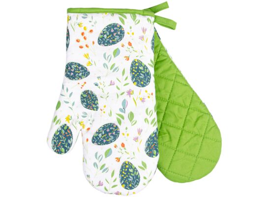 Komplet rękawic kuchennych Festive Eggs 19 x 30 cm turkus