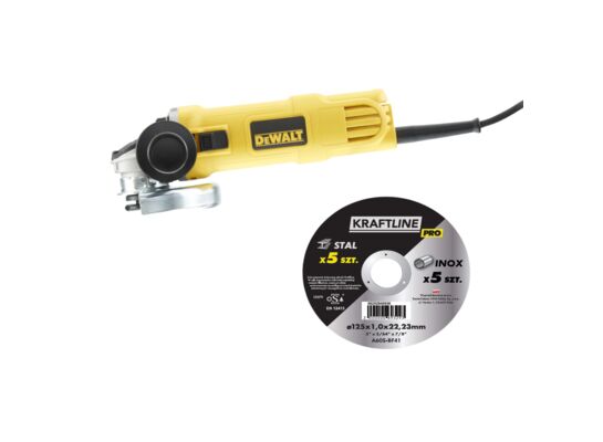 Szlifierka kątowa 900 W DWE4157-QS DeWalt oraz 10 tarcz GRATIS