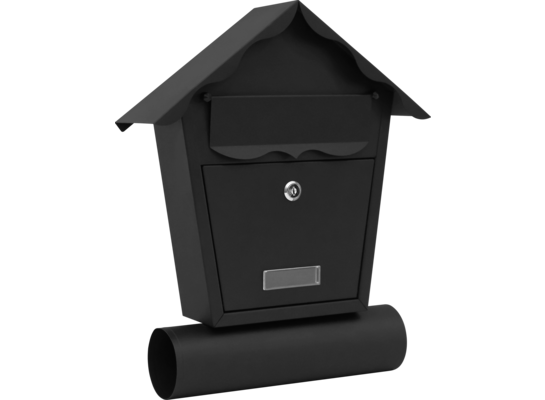 Skrzynka na listy DOMEK C5 z tuba czarny mat