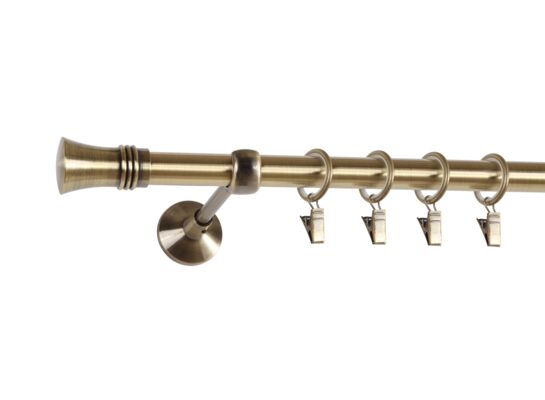 Karnisz pojedynczy Villa I 160 cm 19 mm antyczny mosiądz F