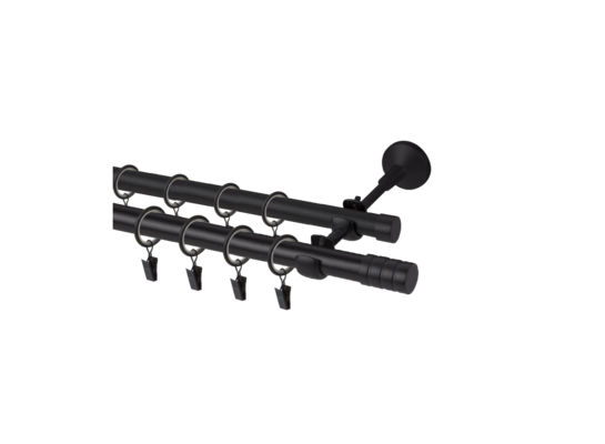 Karnisz podwójny Vito II 300 cm 19/16 mm czarny mat GO/ON!