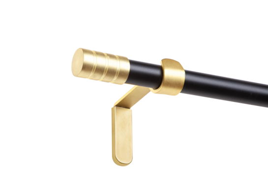 Karnisz pojedynczy Tiago I 200 cm 19 mm czarno-złoty