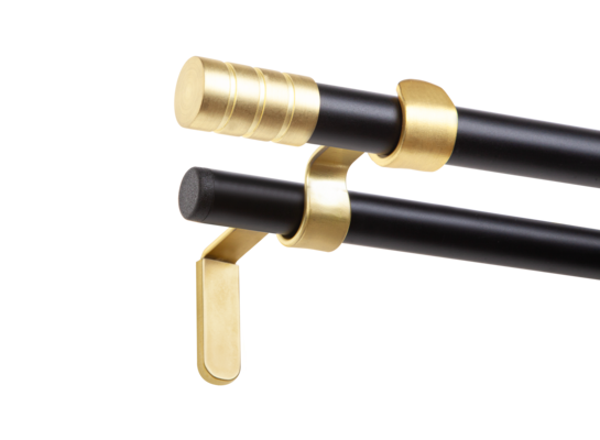 Karnisz podwójny Tiago II 160 cm 19 mm czarno-złoty