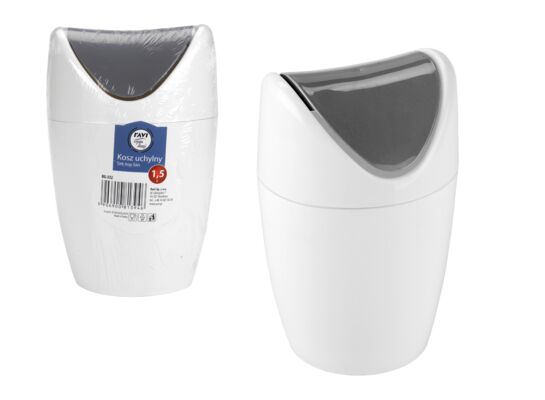 Kosz uchylny 1,5 l BG-332 biało-szary