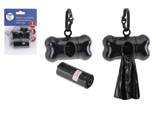 Worki na odpady z podajnikiem 5 x 11,5 cm czarny