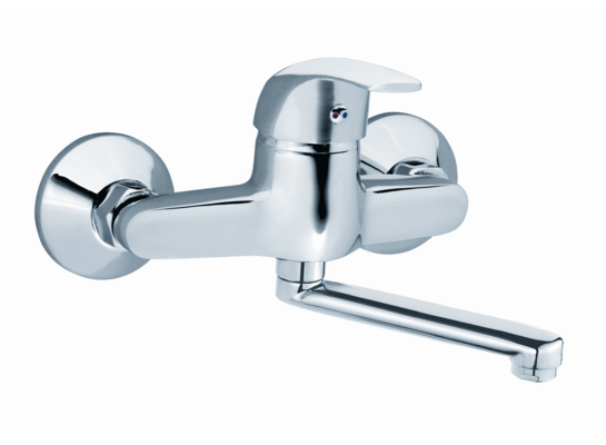 Bateria umywalkowa ścienna FORMAT chrom