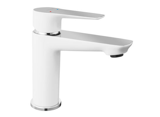 Bateria umywalkowa DORIS klik-klak, biała chrom