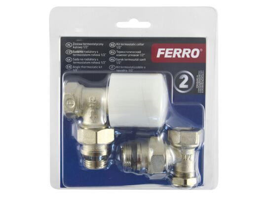 Zestaw termostatyczny kątowy 1/2"