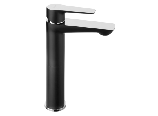 Bateria umywalkowa nablatowa DORIS czarna chrom