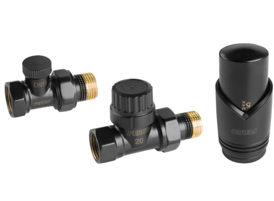 Zestaw termostatyczny prosty czarny