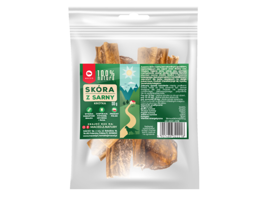 Przysmak skóra z sarny krótka 100% natura 50 g Maced