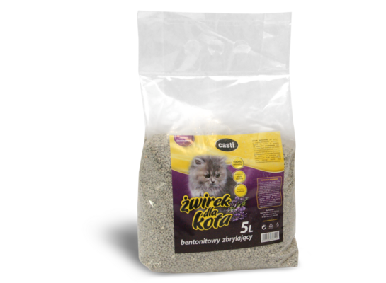 Żwirek bentonitowy zbrylający zapach lawendowy 5 l CASTI