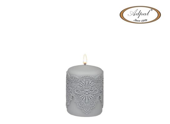 Świeca pieńkowa 10 x 7 cm koronka IV lakier matowy jasny popiel