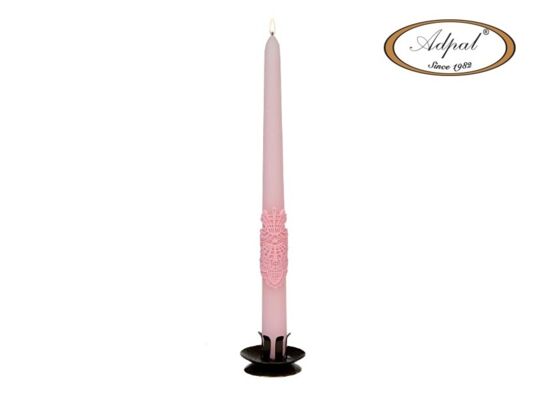 Świeca familijna długa 29 x 22 cm koronka lakier matowy różana