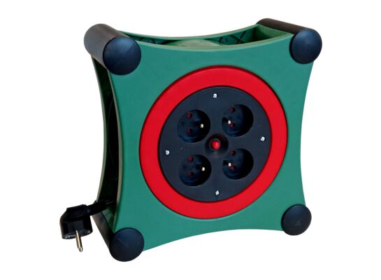 Przedłużacz bębnowy X-box 15 m, 3x1,0 zielono-czerwony