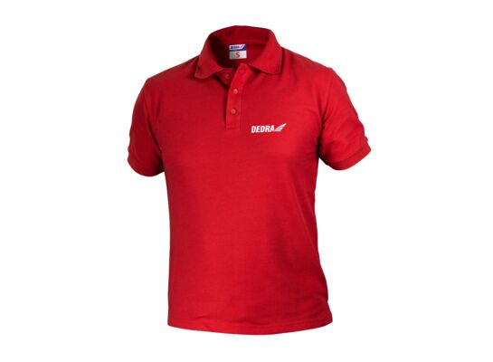 Koszulka męska polo DEDRA BH5PC-S S, czerwona, 35% + 65%