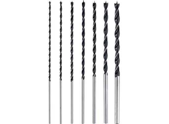 Wiertło do drewna przedłużane 4, 5, 6, 7, 8,10,12 mm x 300 mm, zestaw: 7 sztuk Condor