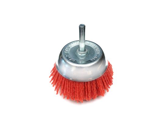 Szczotka ścierna doczołowa 75 mm z trzpieniem DEDRA