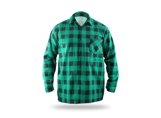 Koszula flanelowa DEDRA BH51F4- XXL zielona, rozm. XXL, 100%