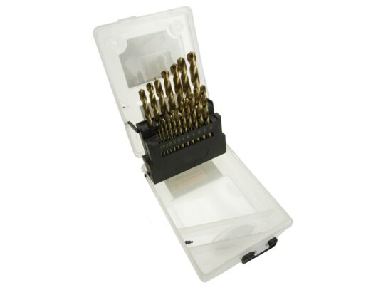 Wiertło do metalu podwójnie szlifowane tytanowane 1 - 10 mm, zestaw: 19 sztuk Jufisto