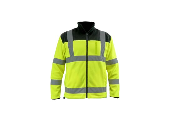 Bluza polarowa DEDRA BH80P3- XXXL odblaskowa 280g/m2, rozmiar XXXL, żółto-czarna