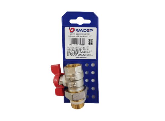 Zawór grzejnikowy kulowy prosty z półśrubunkiem motylkowy - 1/2" WADEP