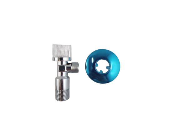 Zawór kątowy kulowy z rozetą - 1/2"x3/8" WADEP