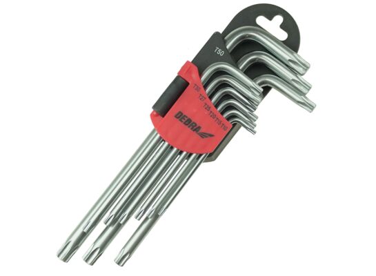 Zestaw kluczy TORX długich, 9szt, CRV, T10-T50 DEDRA