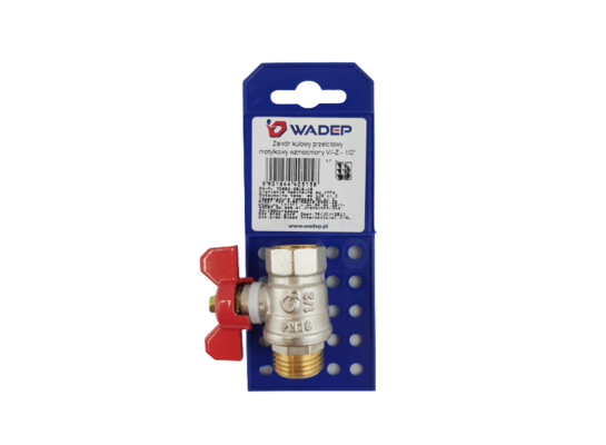 Zawór kulowy przelotowy motylkowy WZMOCNIONY W-Z - 1/2" WADEP