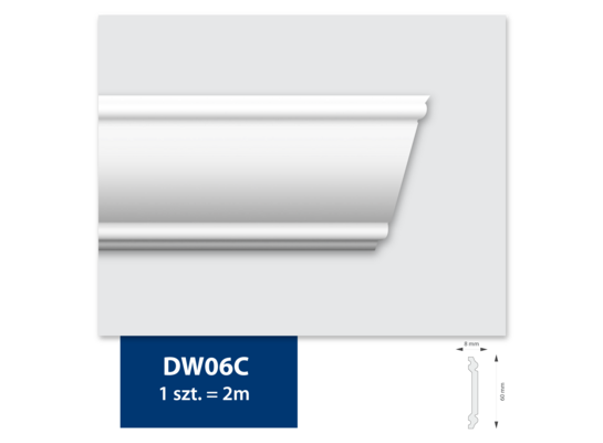 Listwa przyścienna DW06C 6 x 200 cm biały