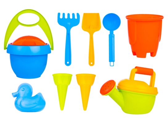 Zestaw do piasku 10 części z konewką niebieski