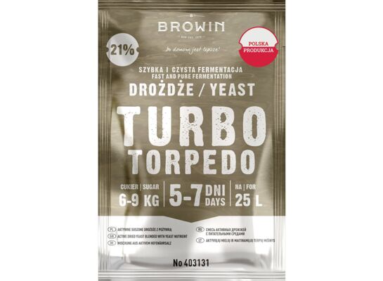 Drożdże gorzelnicze Turbo Torpedo 5 - 7 dni 21% 100 g Browin