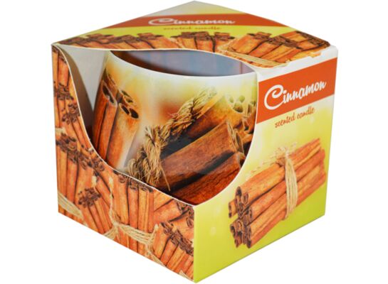 Świeca szklanka powlekana 100 g cynamon