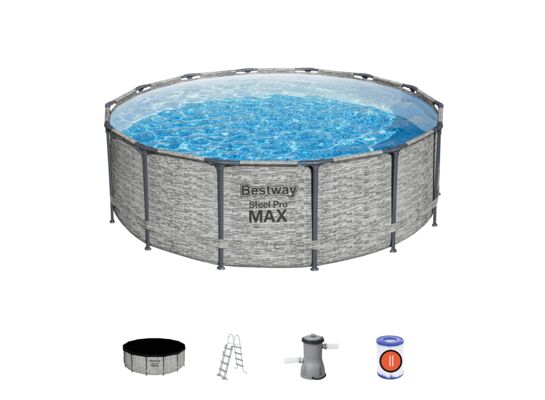 Basen ze stelażem 427 x 122 cm kamień