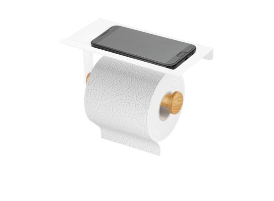 Wieszak metalowy na papier toaletowy 18 x 10 x 7,5 cm biały ALTOM
