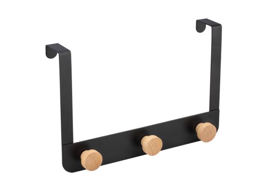 Wieszak na drzwi potrójny 30 x 2,5 x 20 cm czarny ALTOM